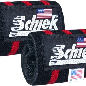 Schiek Heavy Duty Wrist Wraps Black/Red 12 Inch-0