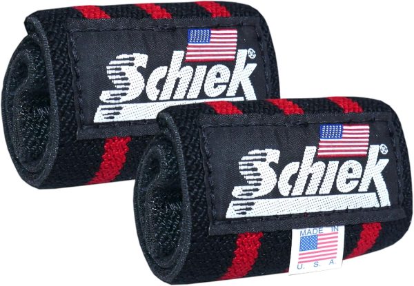 Schiek Heavy Duty Wrist Wraps Black/Red 12 Inch-0