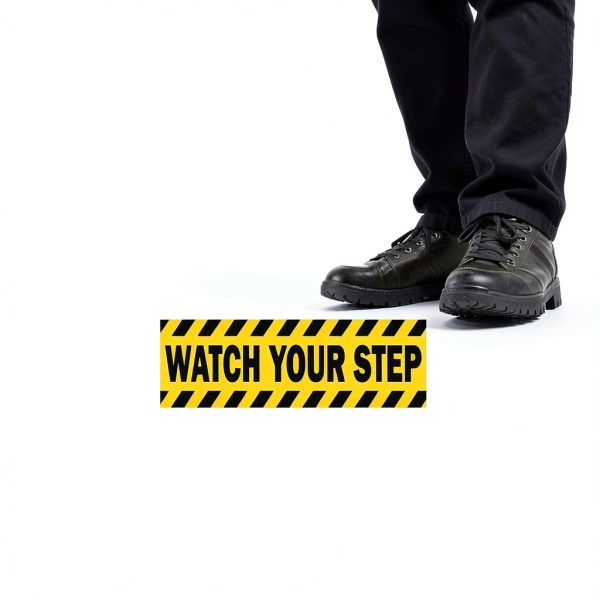 Step Sticker Safety Marker by SMART SIGN Yellow/Black 10x3 Vinyl Set-2