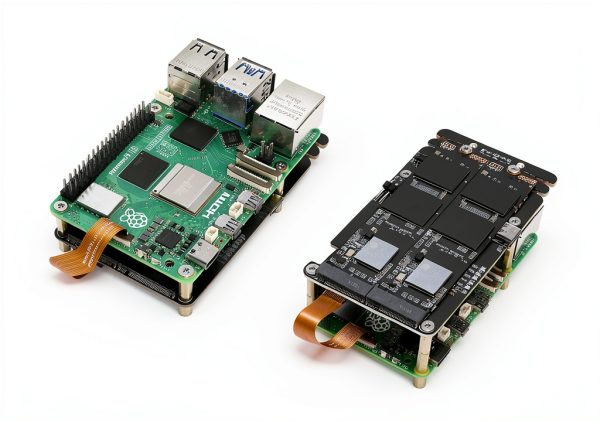 FREENOVE Quad M.2 SSD Adapter for Raspberry Pi 4 4 Slot PCIe 2.0-2