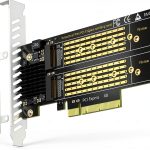GLOTRENDS Dual M.2 NVMe to PCIe 4.0 X8 Adapter 2‑Slot RAID Card-0