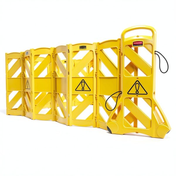 Rubbermaid Mobile Plastic Safety Sign 13 Foot Yellow Barrier for-6