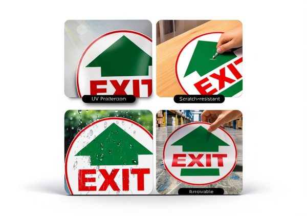 Exit Anti-Slip Floor Stickers 5 YIKIADA 17x17 Waterproof Vinyl Sign-5