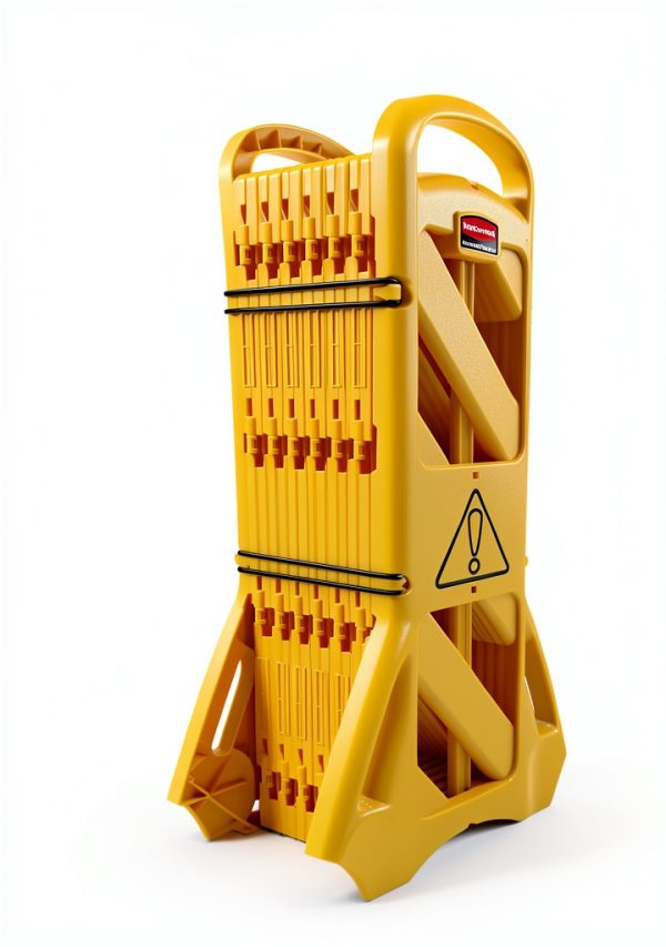 Rubbermaid Mobile Plastic Safety Sign 13 Foot Yellow Barrier for-1