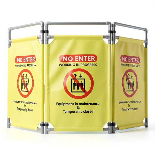 Safety Barricade 3-Panel Heavy Duty PVC Foldable Barrier by Iukar-0