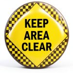 SmartSign Lyle Signs Keep Area Clear Sign 17x17 Black on Yellow Vinyl-0