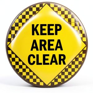 SmartSign Lyle Signs Keep Area Clear Sign 17x17 Black on Yellow Vinyl-0