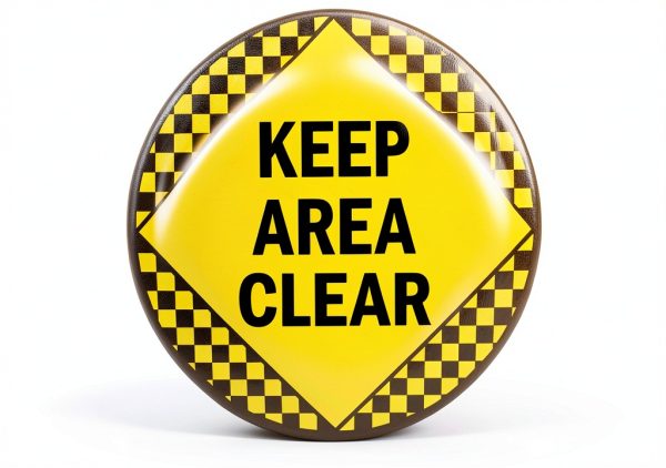 SmartSign Lyle Signs Keep Area Clear Sign 17x17 Black on Yellow Vinyl-0