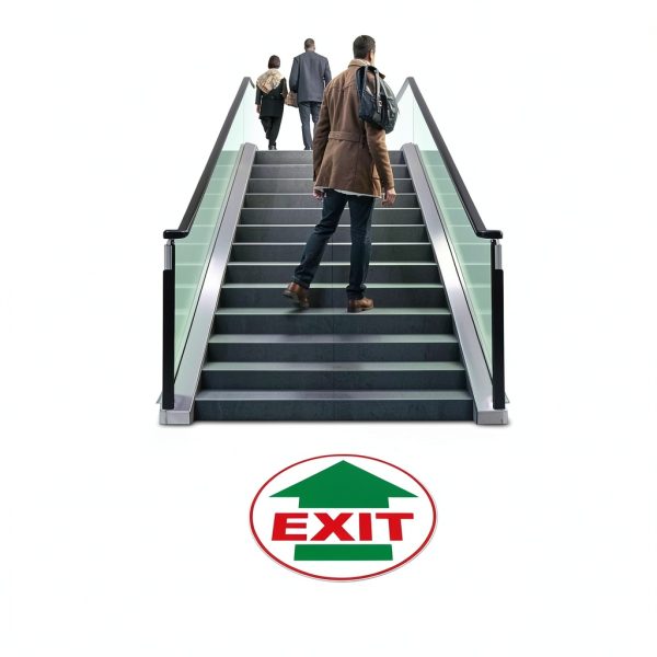 Exit Anti-Slip Floor Stickers 5 YIKIADA 17x17 Waterproof Vinyl Sign-1