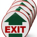 Exit Anti-Slip Floor Stickers 5 YIKIADA 17x17 Waterproof Vinyl Sign-0