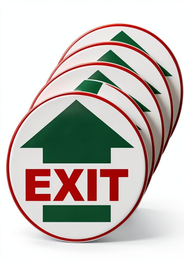 Exit Anti-Slip Floor Stickers 5 YIKIADA 17x17 Waterproof Vinyl Sign-0