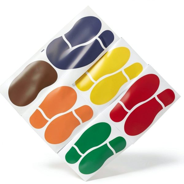 Footprints Floor Decals 7 Inch Shoe Stickers 6 Colors 18 Pairs-3