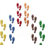 Footprints Floor Decals 7 Inch Shoe Stickers 6 Colors 18 Pairs-0