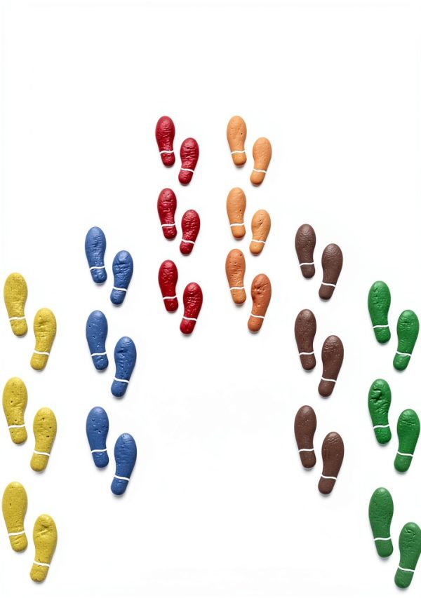 Footprints Floor Decals 7 Inch Shoe Stickers 6 Colors 18 Pairs-0