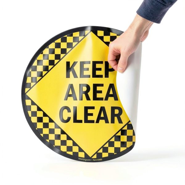 SmartSign Lyle Signs Keep Area Clear Sign 17x17 Black on Yellow Vinyl-1