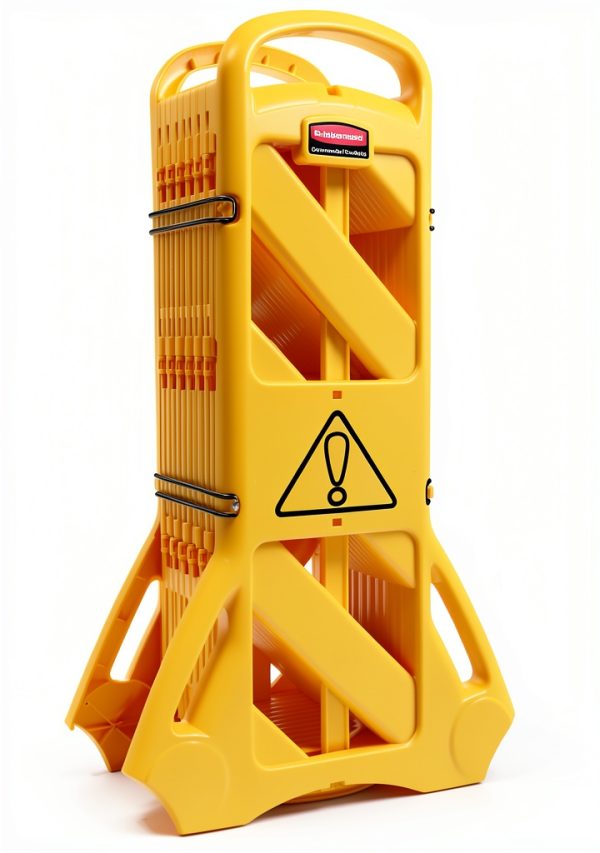 Rubbermaid Mobile Plastic Safety Sign 13 Foot Yellow Barrier for-0