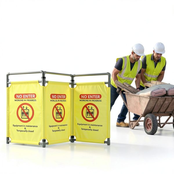 Safety Barricade 3-Panel Heavy Duty PVC Foldable Barrier by Iukar-4