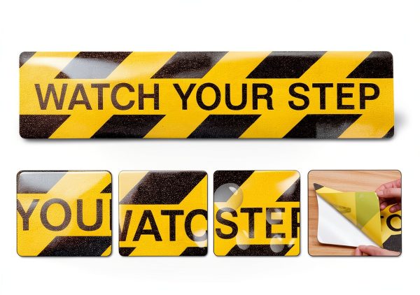 Watch Your Step Sign Sticker 3 Pack Domthent 6x24in Slip Decals-2