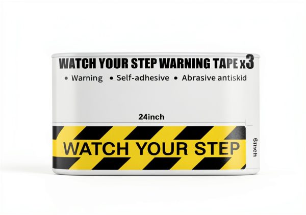 Watch Your Step Sign Sticker 3 Pack Domthent 6x24in Slip Decals-1