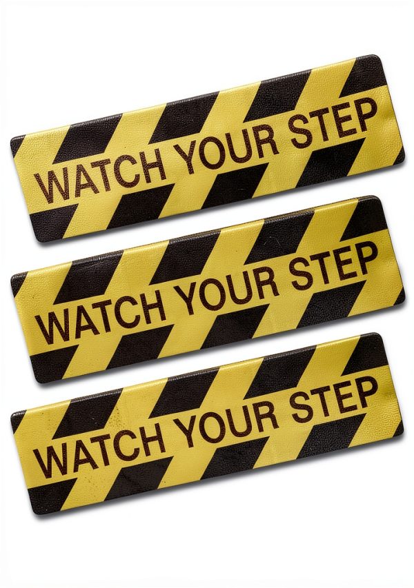 Watch Your Step Sign Sticker 3 Pack Domthent 6x24in Slip Decals-0