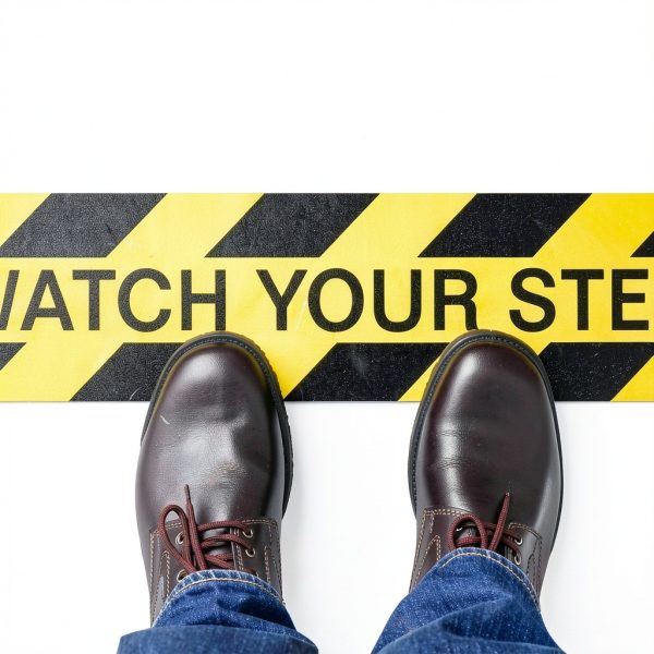 Watch Your Step Sign Sticker 3 Pack Domthent 6x24in Slip Decals-4