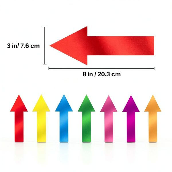 8 Inch Arrow Sticker MoShining Floor Decals Waterproof 46 Pack-3