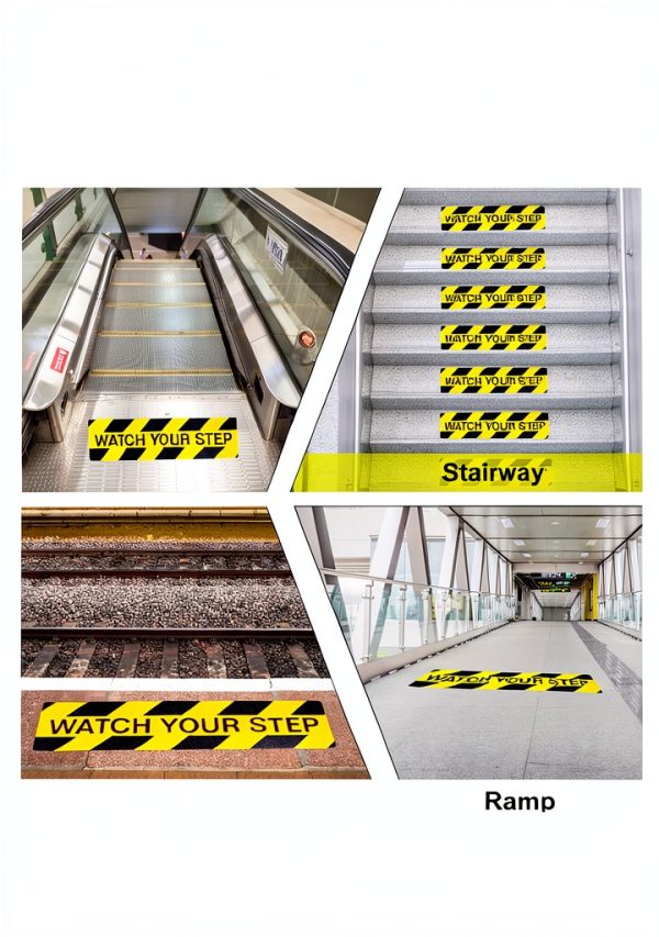 Watch Your Step Sign Sticker 3 Pack Domthent 6x24in Slip Decals-7